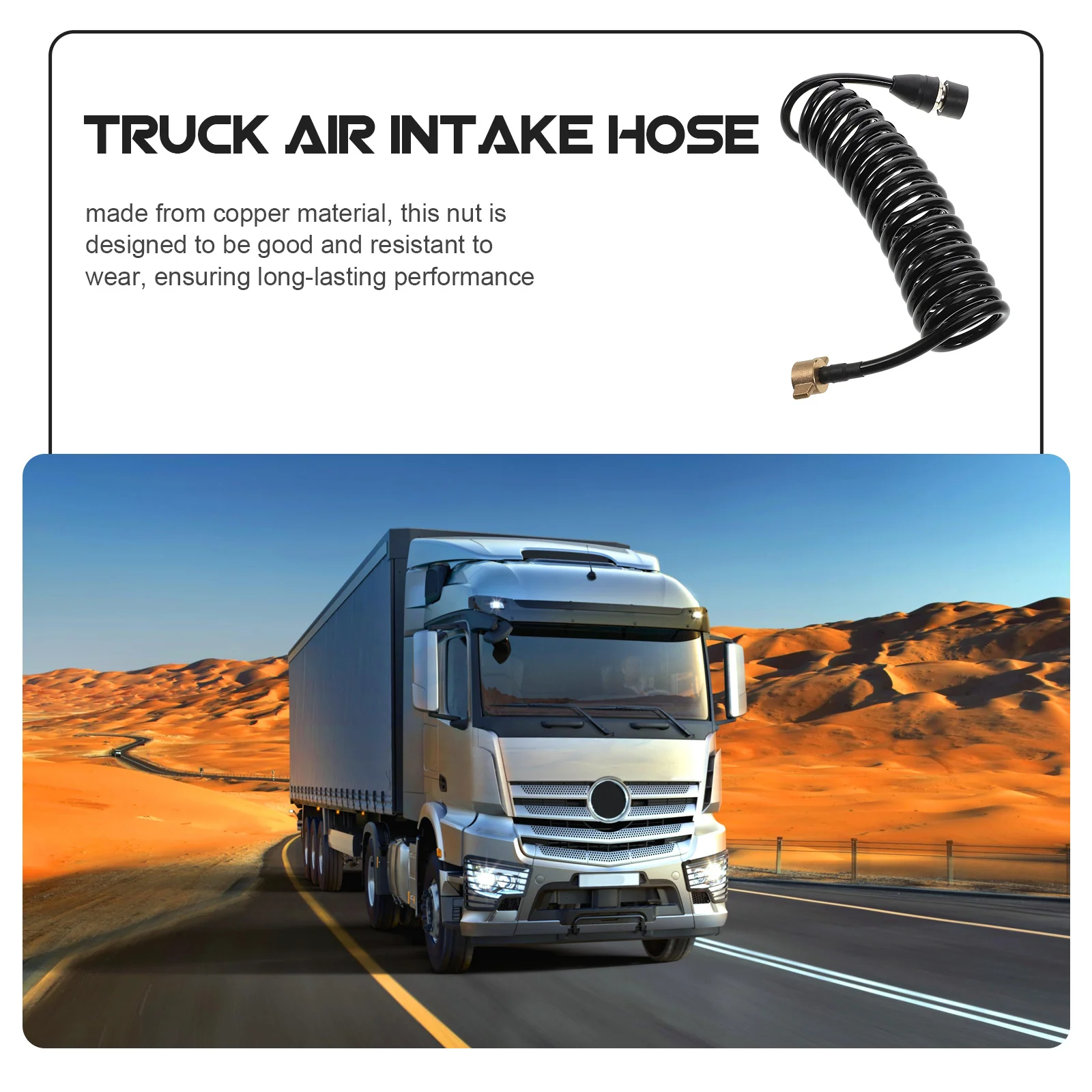 Truck Air Intake Hose Pipe Universal Quick Connect Copper Nut Reliable Sealing Easy Installation for Trailer