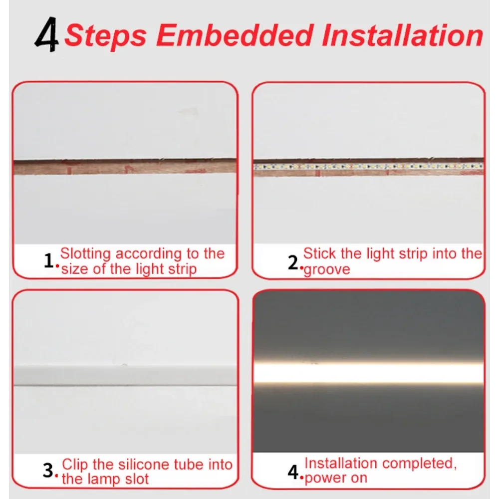 5m 10m Flexible Recessed LED Silicone Tube Light Channel Holder Waterproof Cuttable Easy Install Indoor Decor DIY Special-shaped