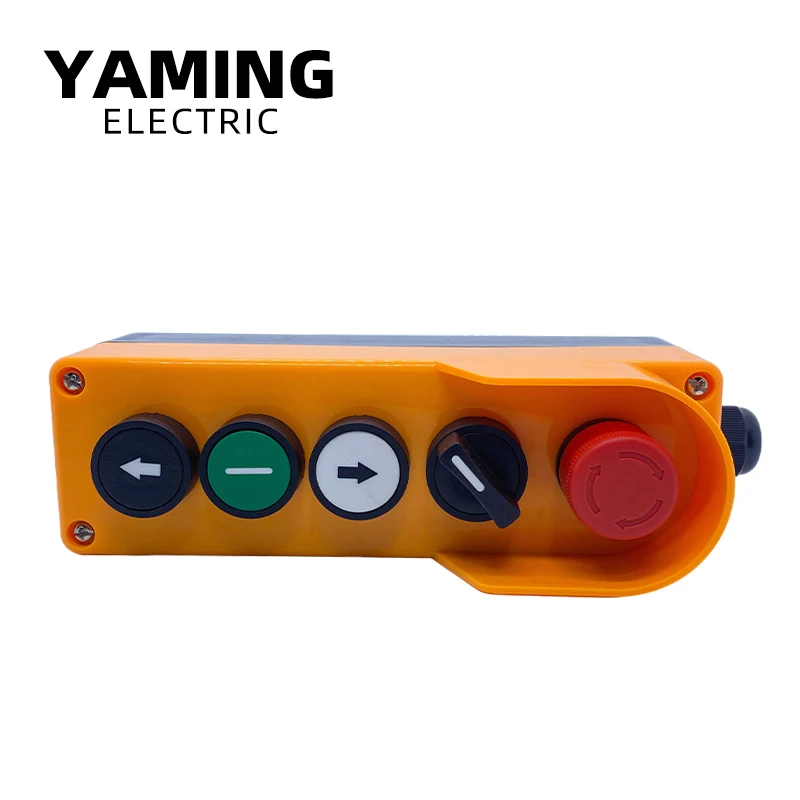 Waterproof Industrial Push Button Switch Control Station Lift Hoist Operation Box With Emergency Stop Knob And Direction Control