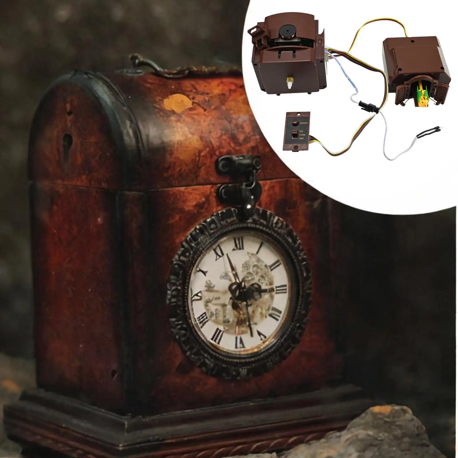 Wall Clock Mechanism Repair Part Silent Cuckoo Chime Box Easy Install DIY Accessory for Modern Home Office Study
