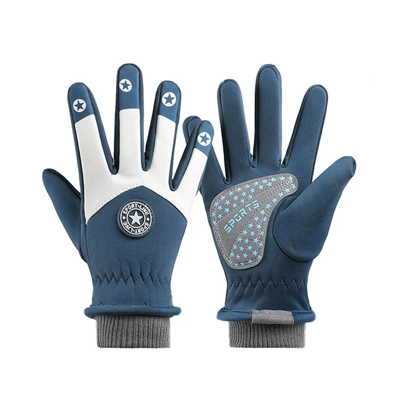 AliExpress NONE Kids Winter Cycling Gloves Fleece Lined Boys Girls Water-Repellent Gloves Anti Slip Ski Outdoor Sports Children Thermal Gloves