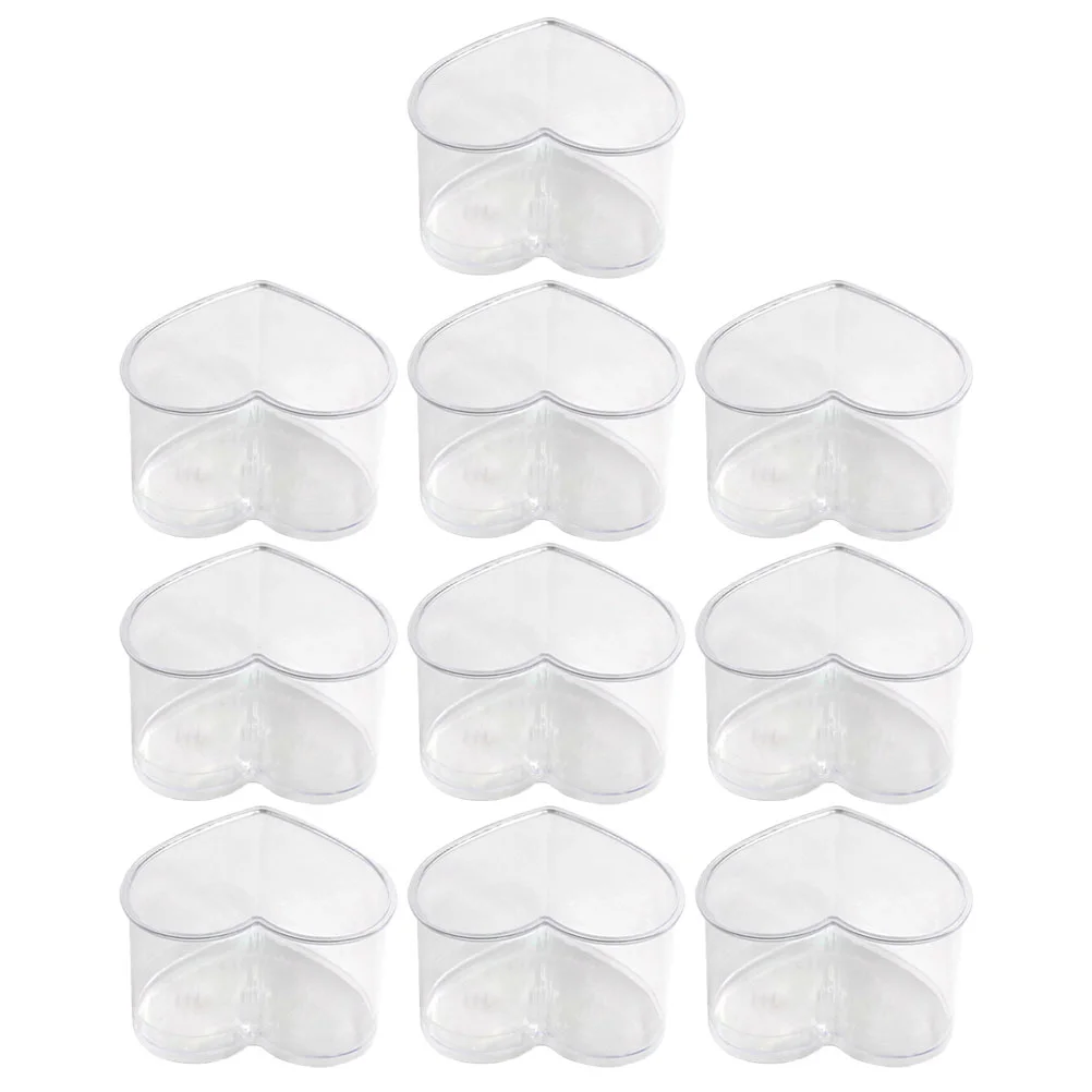 

10 Pcs Heart Shaped Air Cup Desserts Clear Cups Accessory Party Tiramisu Mousse Transparent Disposable