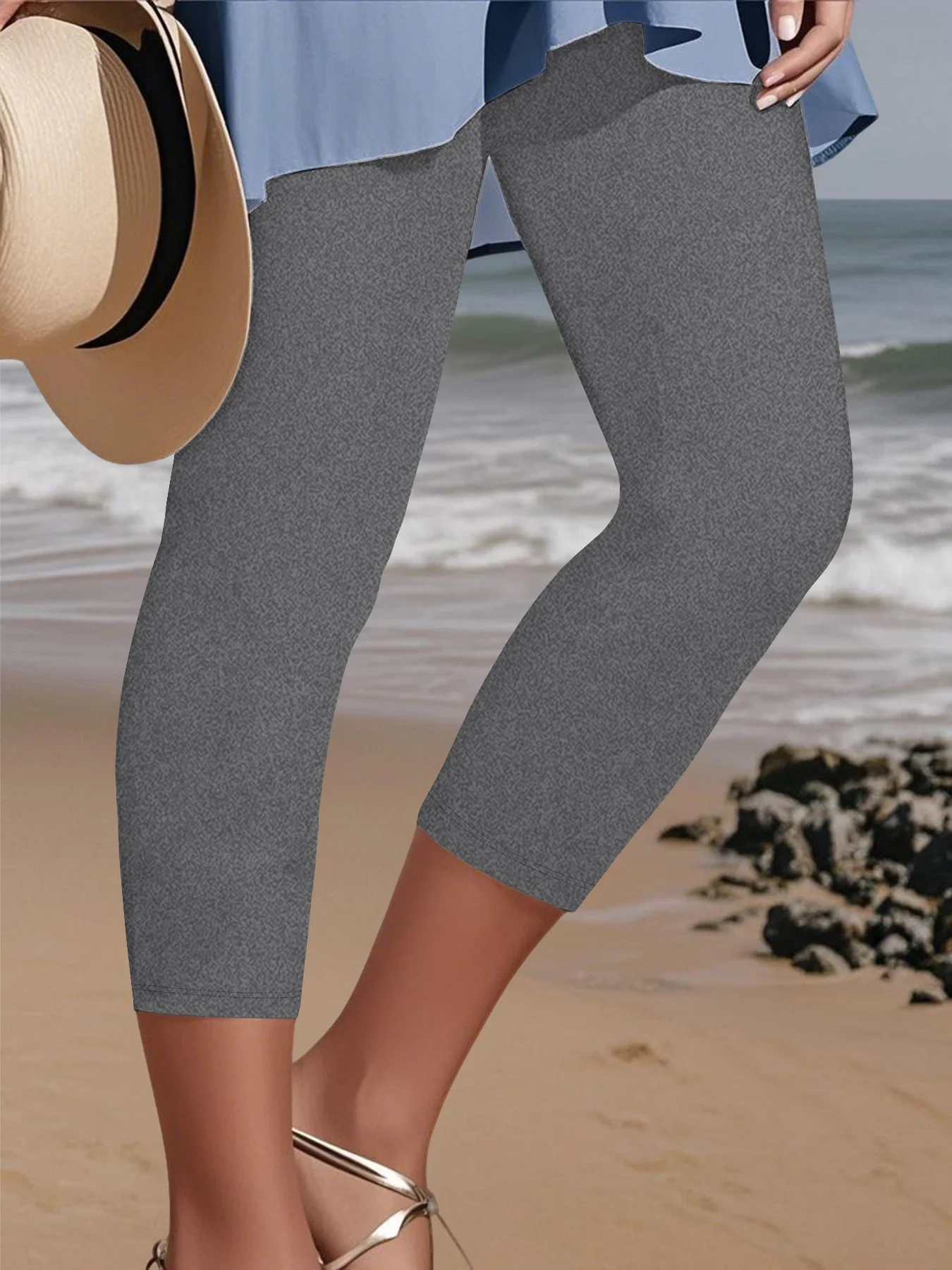 Women's Super Soft Capri Pants High Stretchy Breathable Pants No See Through Workout Running Yoga Athletic Pants Gym Leggings