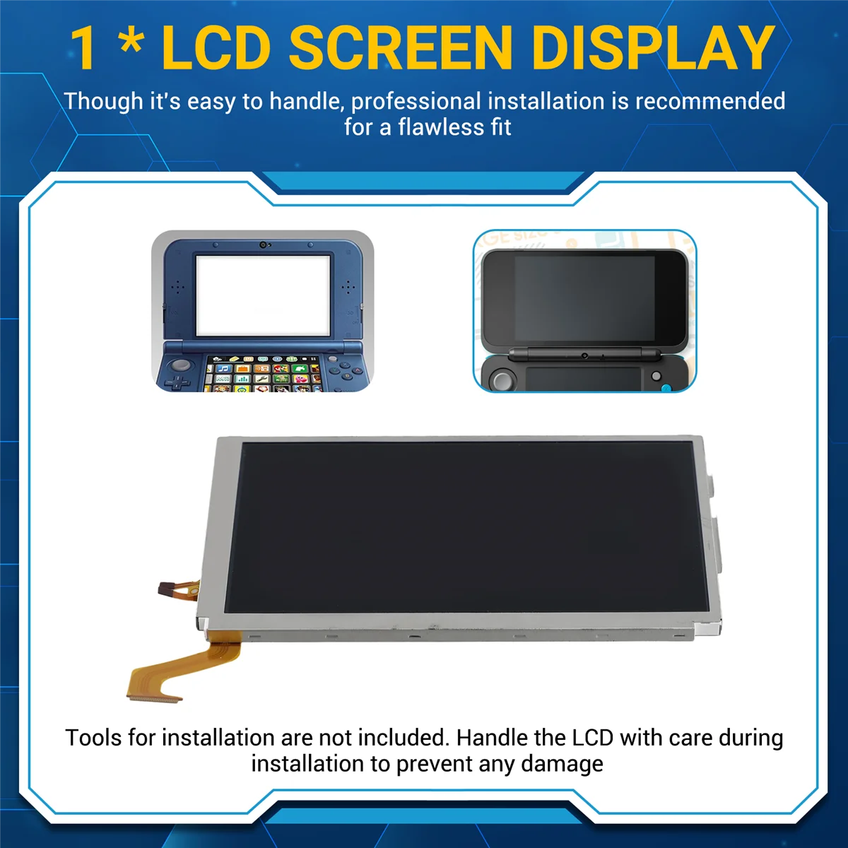 AT-Replacement for Nintend 3DS XL LL Upper LCD Screen Display LCD Screen Replacement