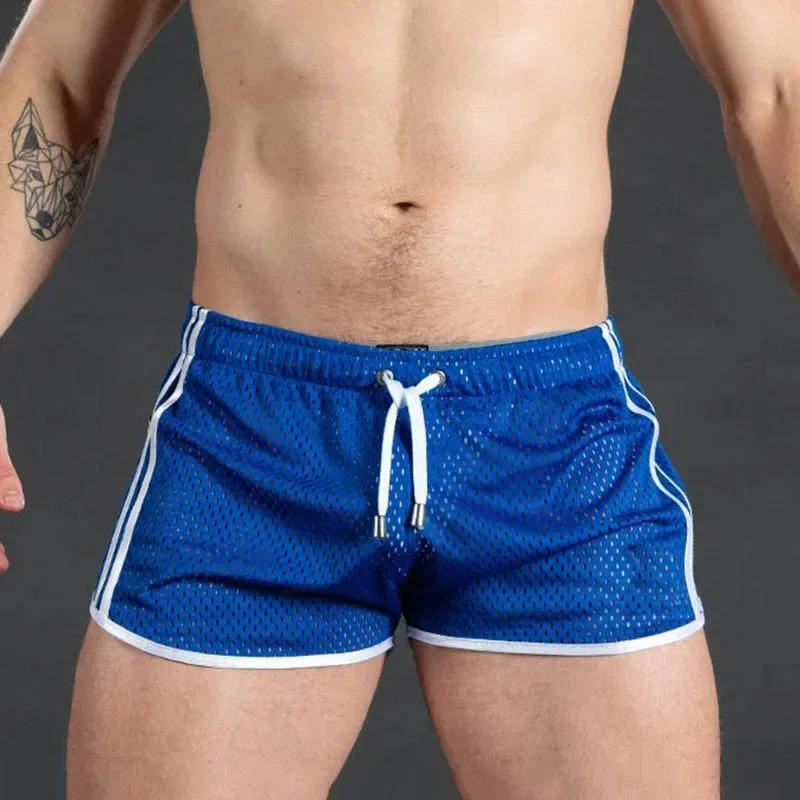 

Men Shorts Sport Cool Running Shorts Quick Dry Grid summer Workout Short Pants Breathable Men Fashion Training Swim Beach Shorts