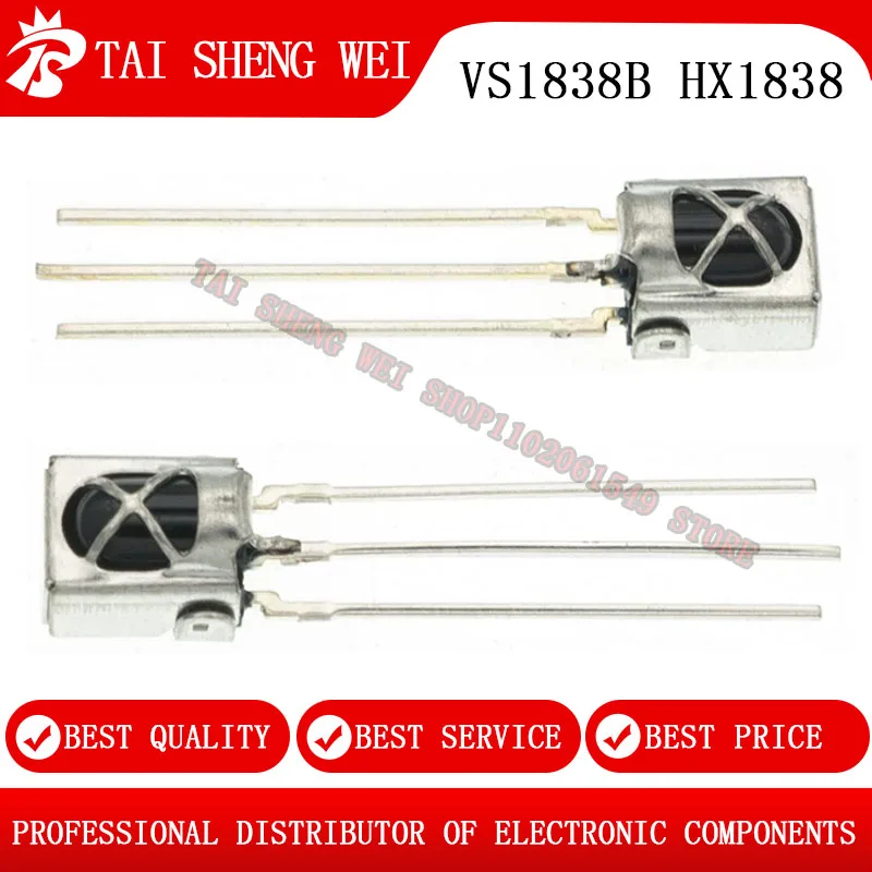 

10 шт. HX1838 / VS1838 VS1838B 1838 энергосберегающая универсальная инфракрасная приемная головка/инфракрасный датчик с экранированием