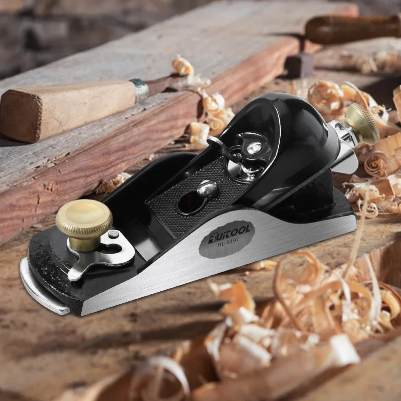 Hand Planer 6.38\'\' Adjustable Block Plane with 1-5/8 Inch Wide T10 Blade Flat Bottom Trimming Planer for Woodworking Trimming