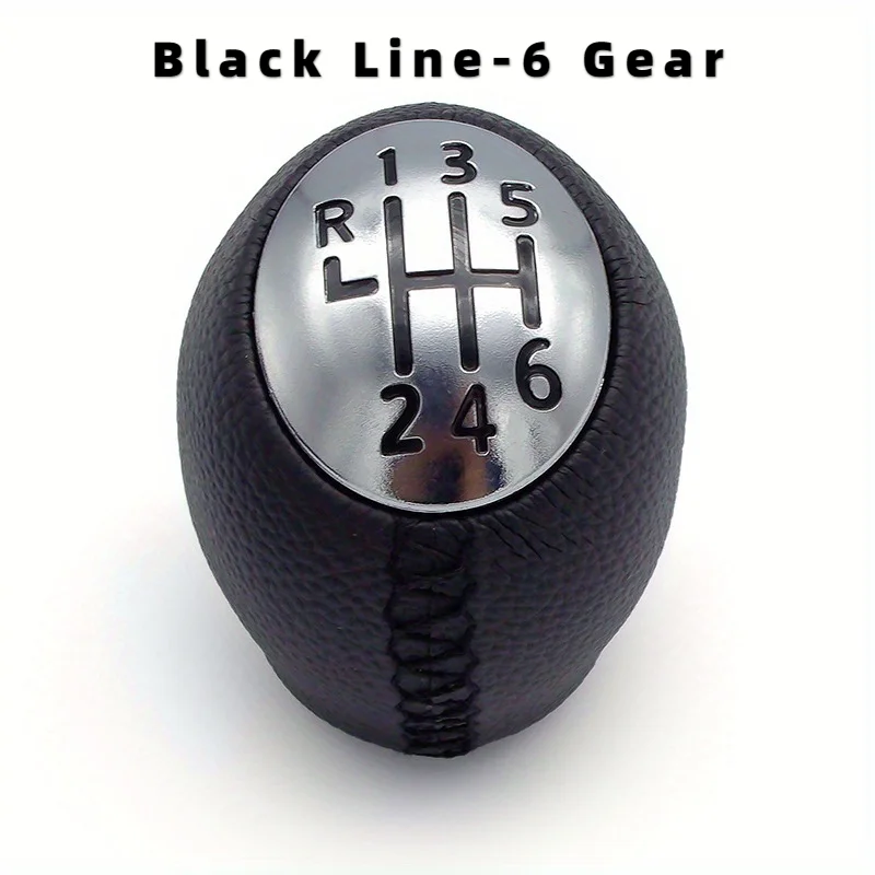 5/6 Gear PU Leather Handball Manual Shift Lever Head Accessories Suitable for Renault Megaane Car Shift Lever