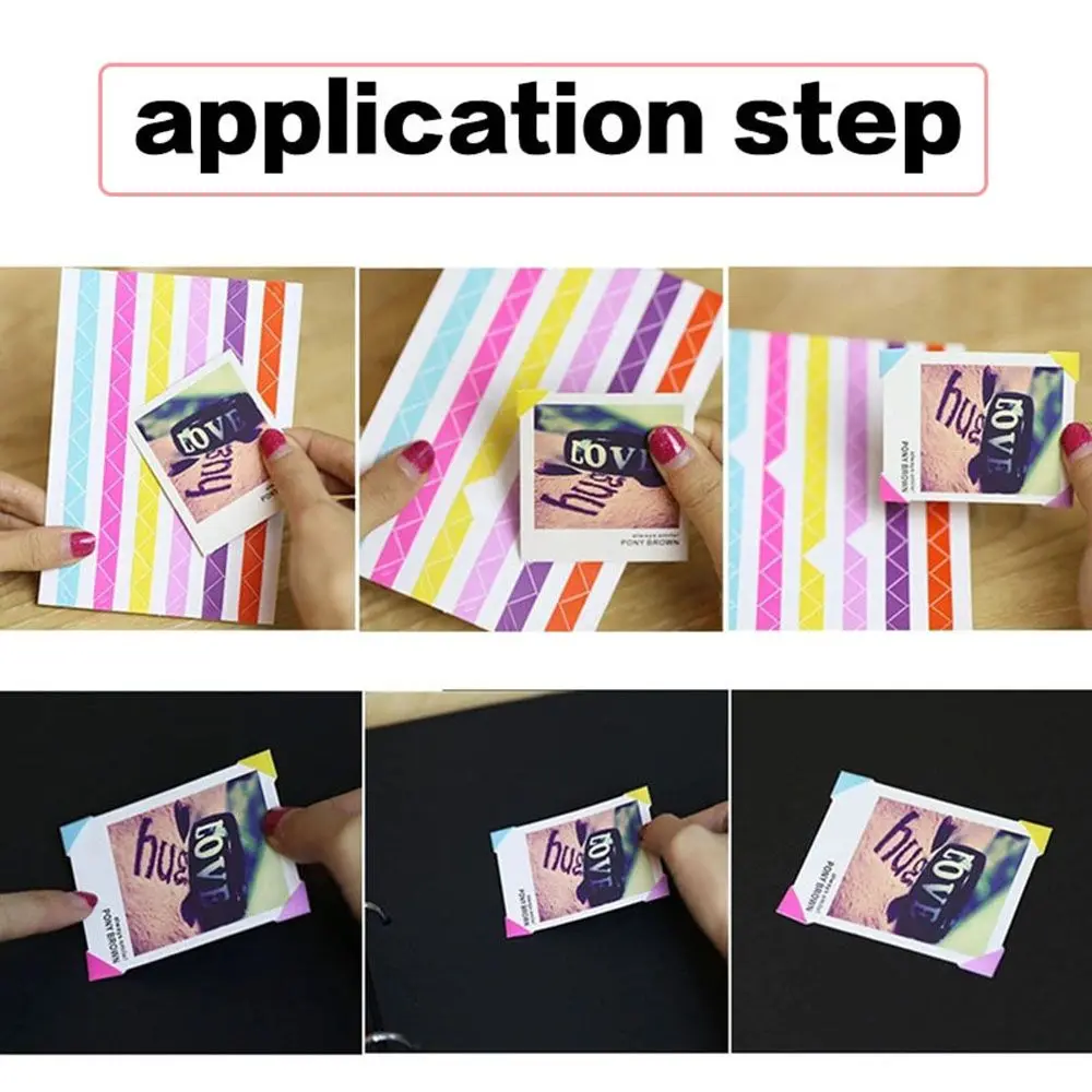 10 Sheets Photo Corner Protectors Picture Frame Stickers Scrapbook Paper Photo Albums Frame Picture Decoration PVC Stickers