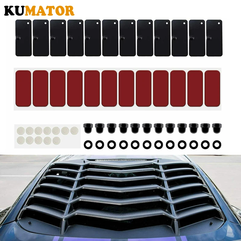 KUMATOR Rear Window Louvers Hardware Installation Accessories Tape for Ford Mustang Dodge Challenger and Camaro(12PCS)