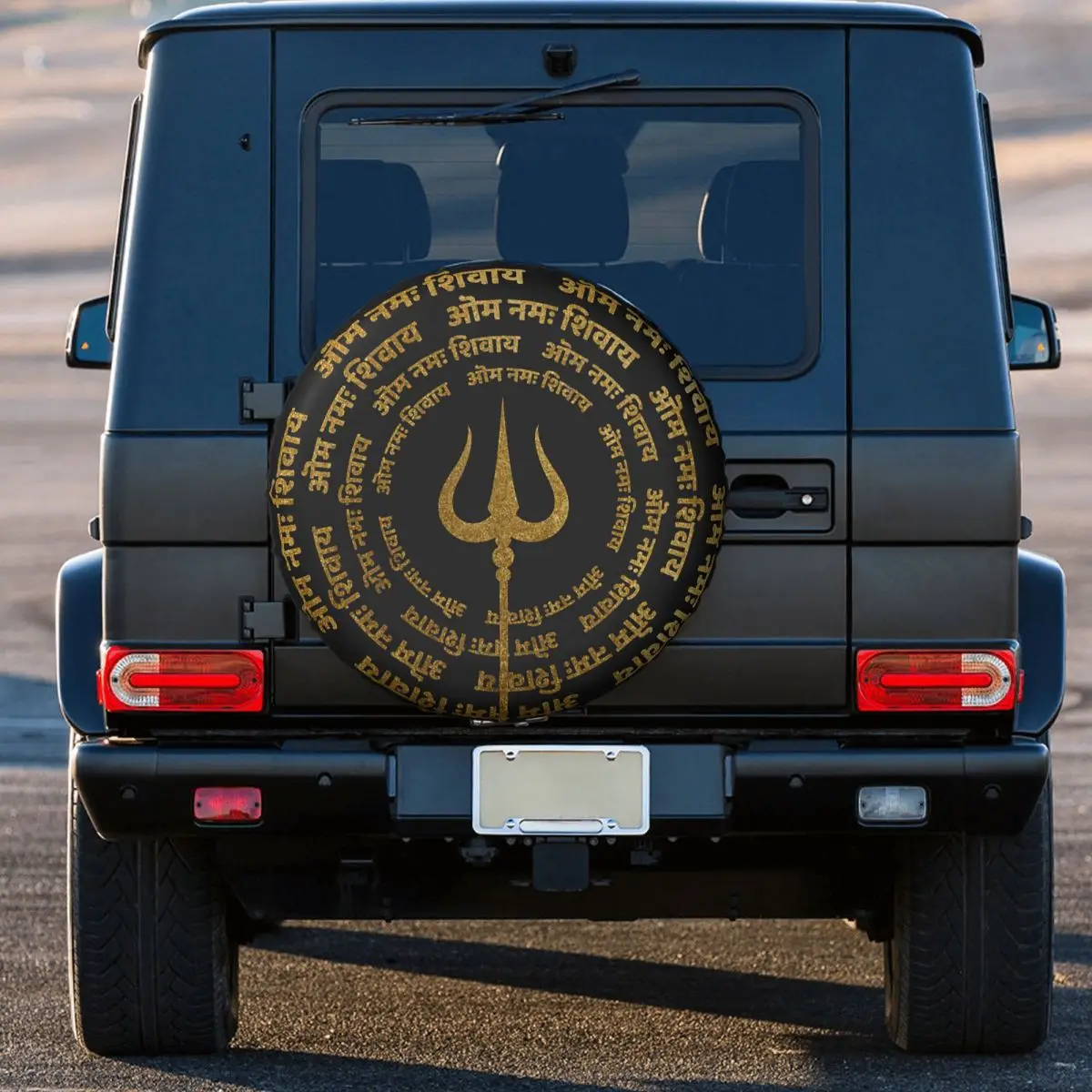 

Maha Shivaratri Wishes With God Shiva Trident Tire Cover Wheel Protectors Weatherproof Universal for Jeep Trailer RV SUV Truck