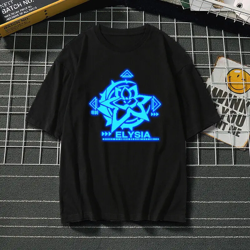 

Leisure Luminous Honkai Impact 3 Men Anime T-shirt Basic Cotton Short Sleeve #9