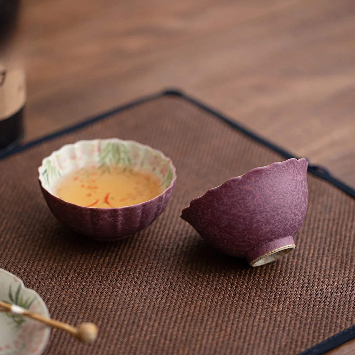 Caramel Glaze Hand-painted Pink Plum Cover Bowl Teapot Teacup Cover Bowl Collection Ceramic Kung Fu TeaSet Underglaze Master Cup
