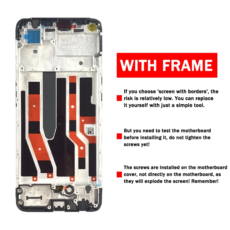 Super AMOLED For Oppo Reno7 4G LCD Display Touch Screen Digitizer Assembly For OPPO Reno 7 4G LCD CPH2363 Frame