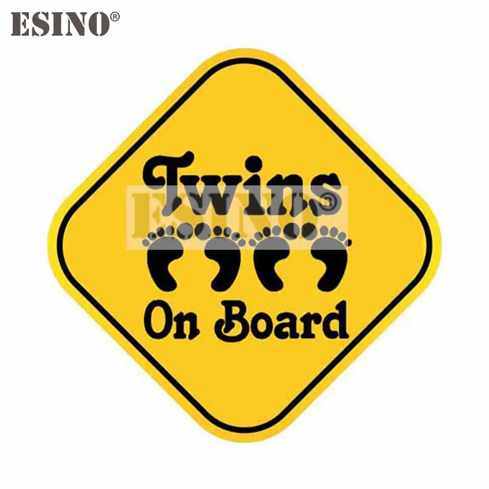 Car Styling Funny Creative Twins On Board Decorative PVC Waterproof Sticker Car Whole Body Vinyl Decal Car Accessory