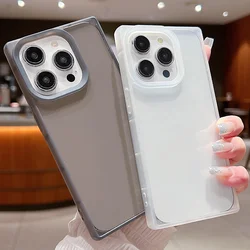 Rectangular Clear Case For iPhone 17 16 15 Pro Max 14 13 12 Pro Max 11 Shockproof Camera Lens Protection Soft TPU Phone Cover
