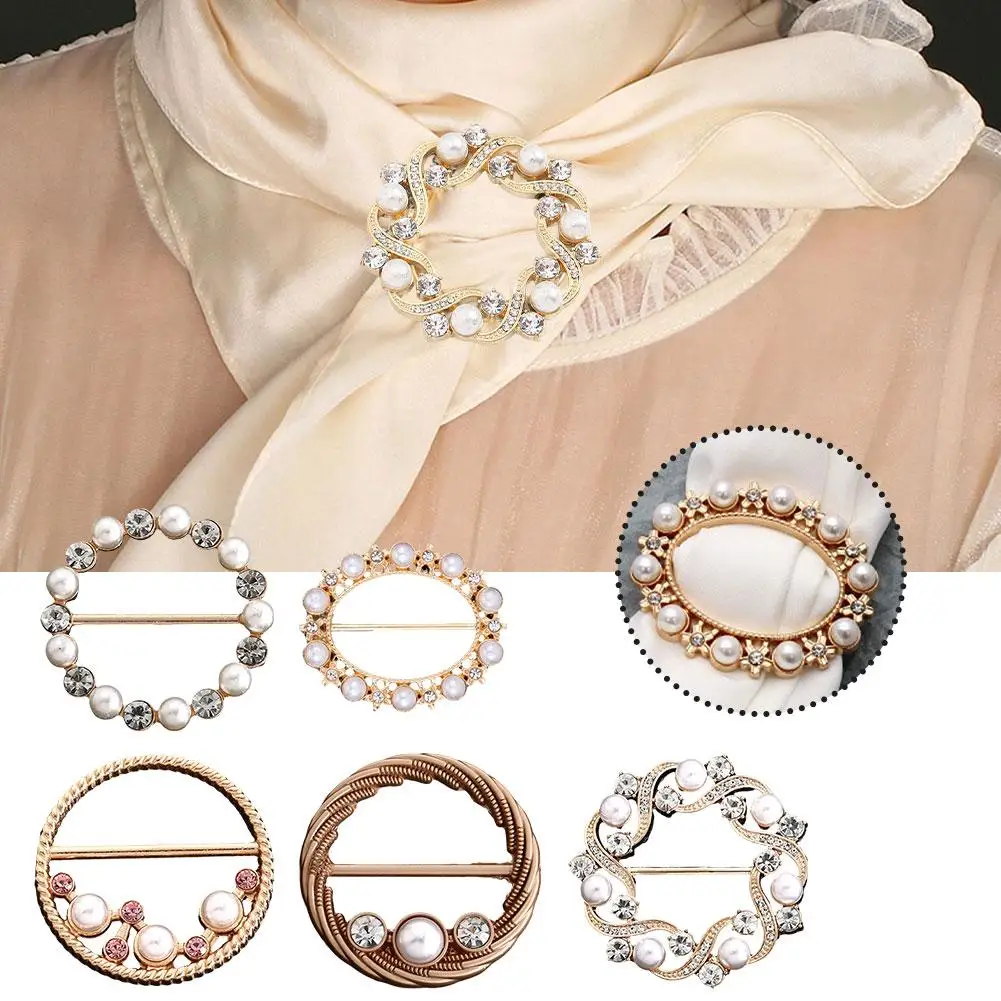 

Shirt Clips Metal Corner Scarf Knotted Buttons Fashion Crystal Clothing Buckle Accessories Waist Pearl X1W9