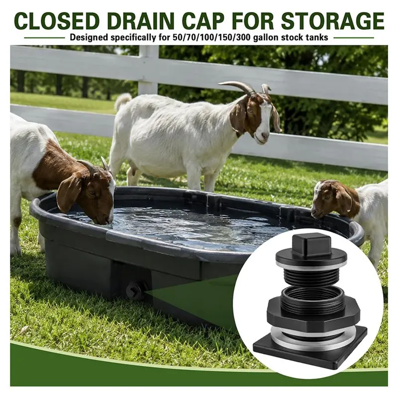 Exquisite-For 50 70 100 150 300-Gallon Water Tank Drain Plug Kit Stock Tank Fitments, Includes≥ 2