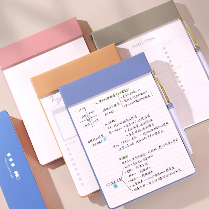 マグネットボードクリップメモパッド、切り取れる紙メモ帳、和紙方眼メモ帳、学生用品、会議ノート