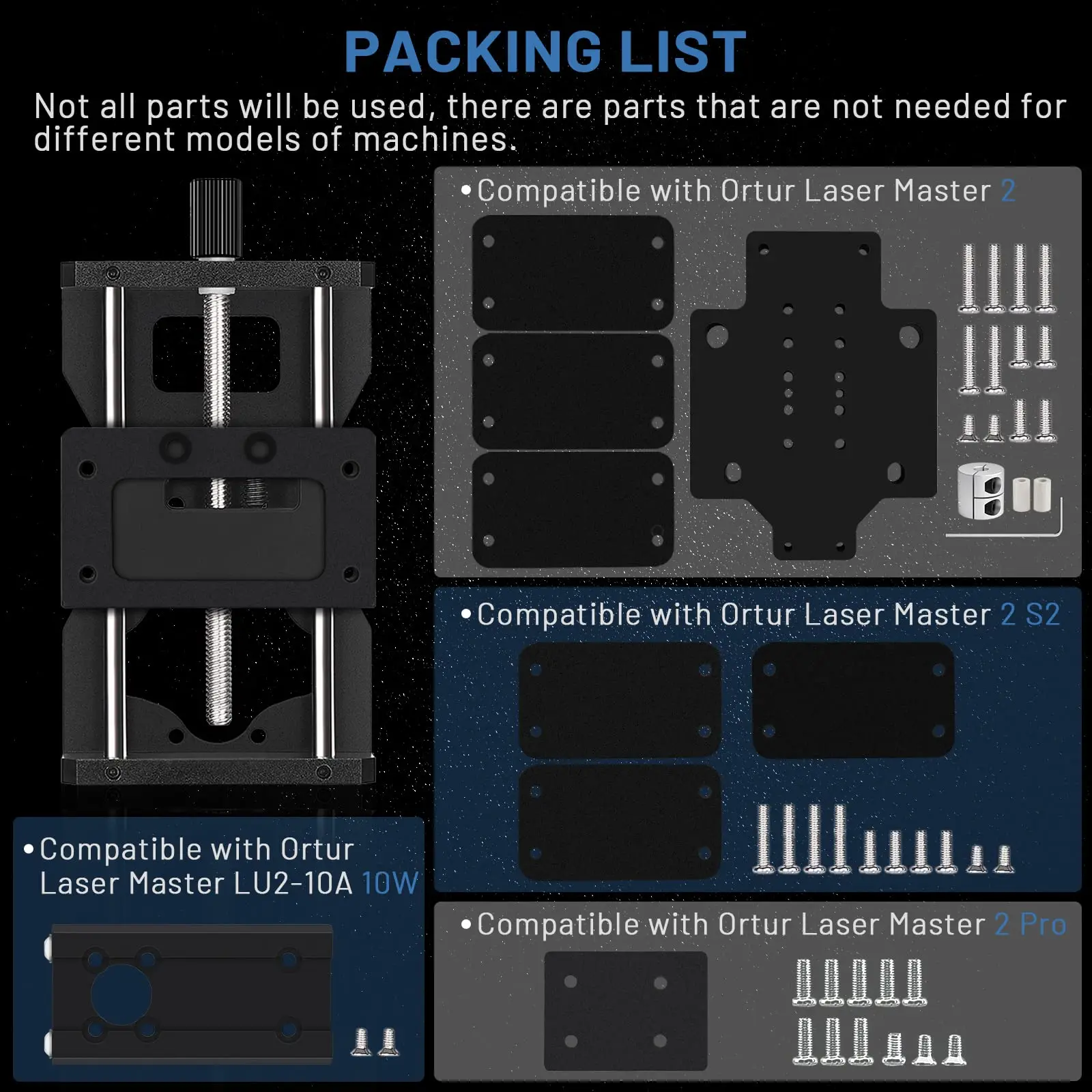 Ortur Z Axis Lifter Regolazione messa a fuoco CNC compatibile con Ortur Laser Master 3 OLM2PRO S2 Series OLM2 S2 Series Aufero Engraver