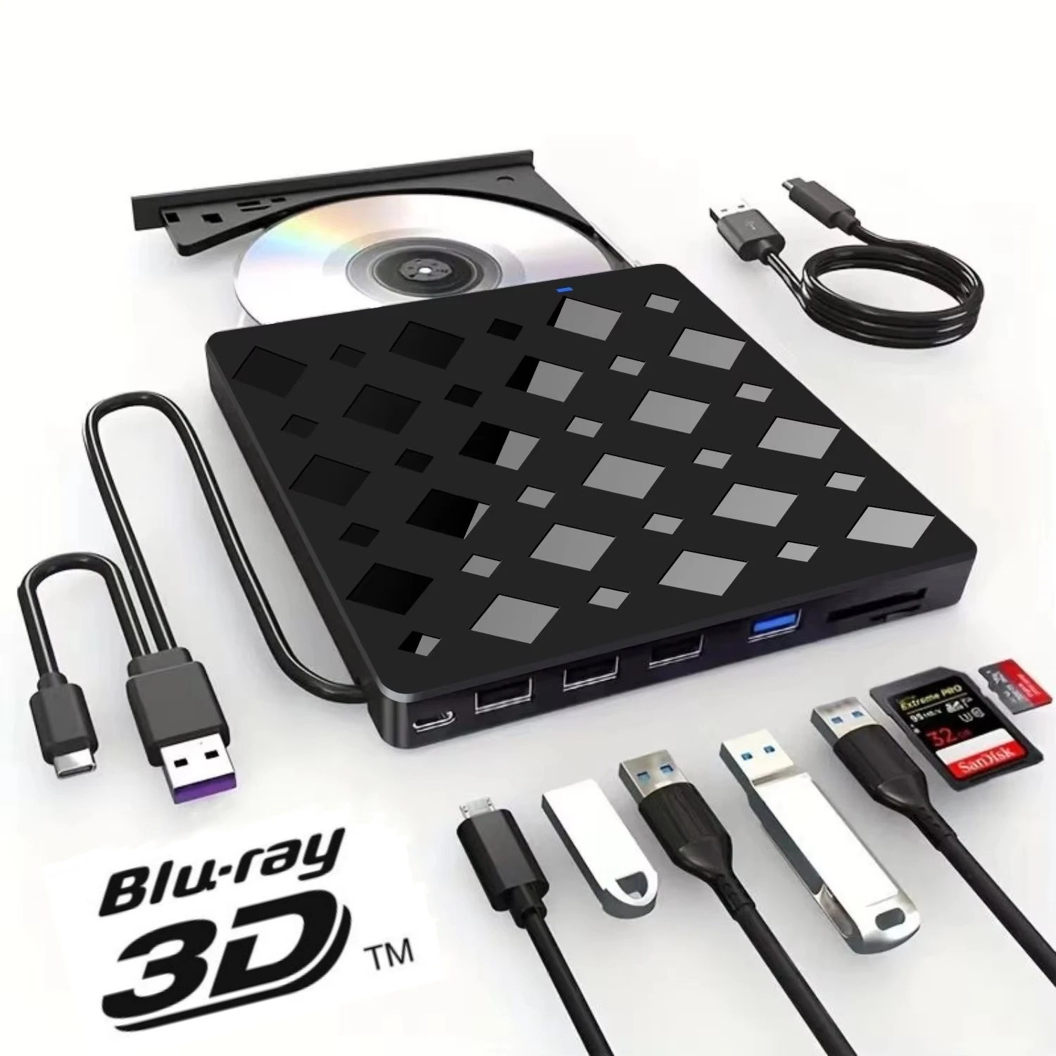 

Портативный внешний USB 3.0 Blu-ray рекордер/плеер, DVD-привод, USB Blu-ray плеер