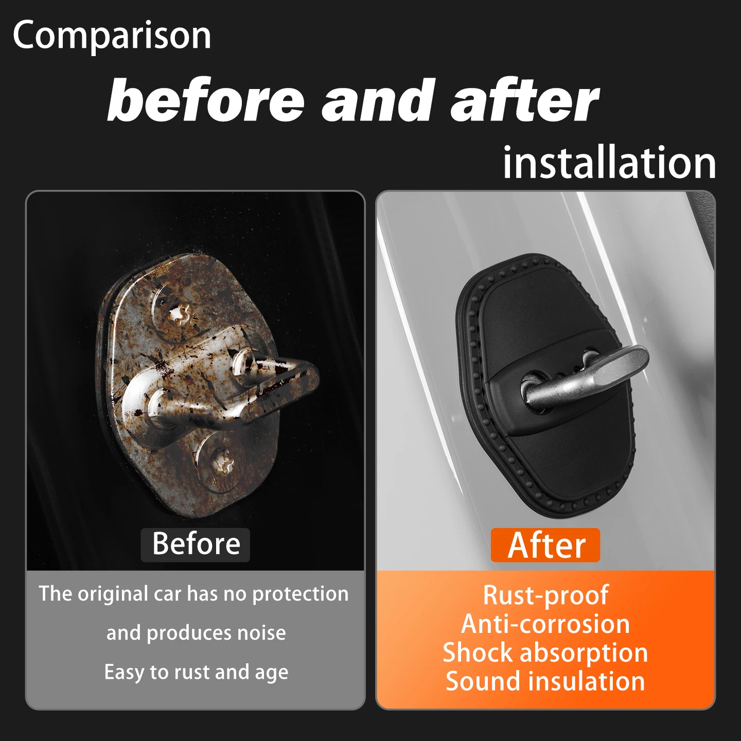 2/4 قطعة سيليكون قفل باب السيارة غطاء الديكور الواقي لجيلي Emgrand S 2021-2022 #5