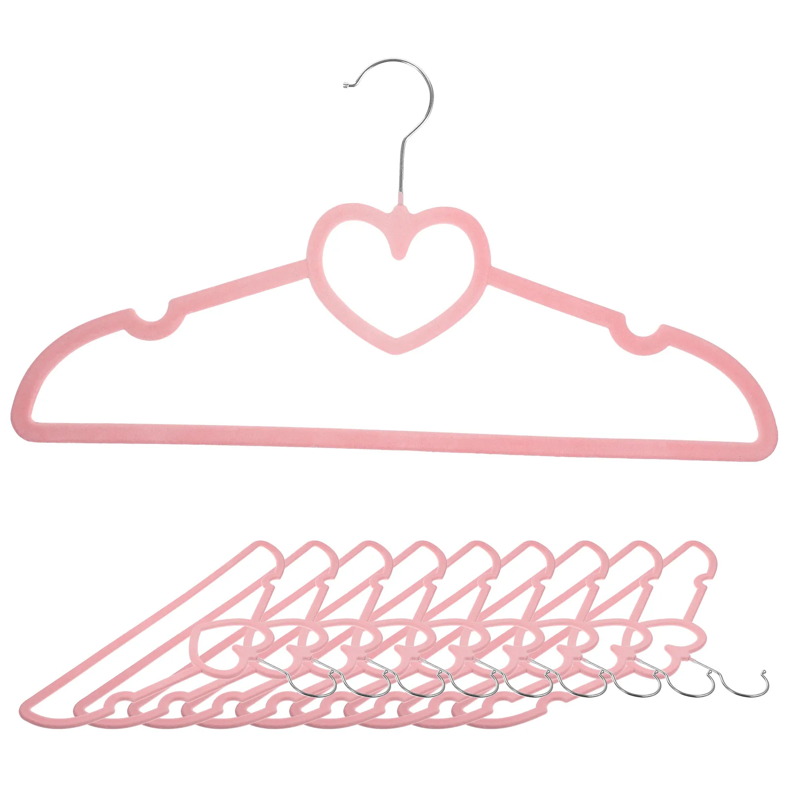 

10 pcs Non-slip Heart Shaped Plastic Hangers Swivel Hook for Closet Coat Dress Shirt Skirt Suit Wardrobe Storage