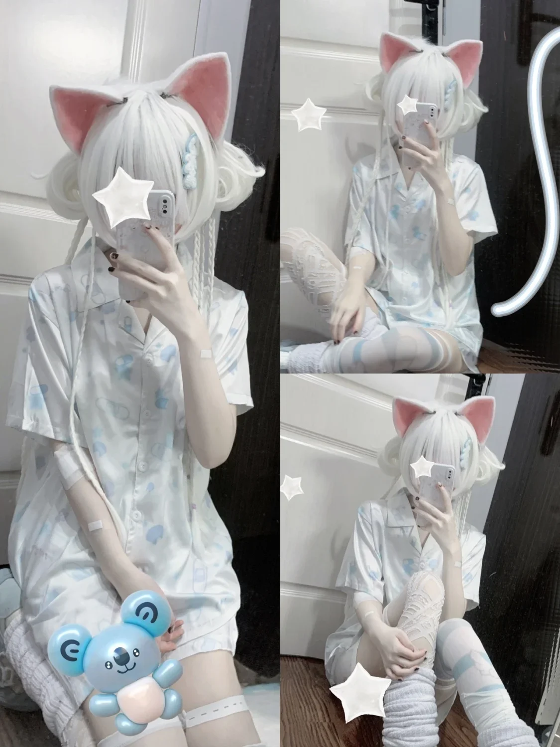 

2026NEW Summer Japanese Cute Water Colored Cat Pajamas Y2K Subcultural Short Sleeve Shirt Women Top Student Shorts Two Piece Set