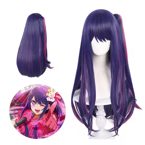 Oshi No Ko Hoshino Ai Purple Wig Anime Cosplay Headwear Girl Lolita Ponytail Heat Resistant Wigs Accessories Hair Gift