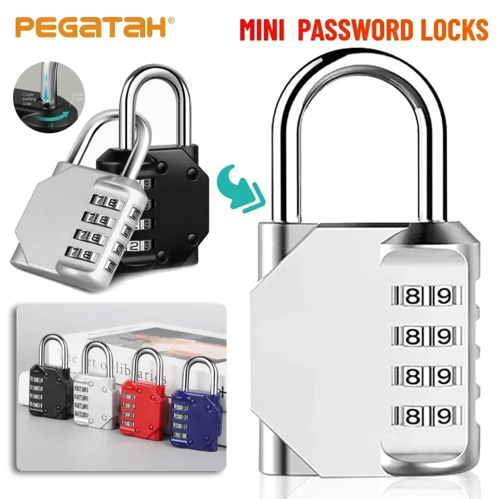 Padlock Password Locks 4 Digit Mini Lock Number Password Waterproof Security Lock for Door Suitcase Bag Package Cabinet Window