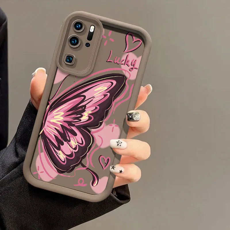 Cute Butterfly Wings Graffiti Phone Case For Huawei Y9 2019 Y9S Y9 Prime Camera Lens Protection Shockproof Silicone Soft Cover