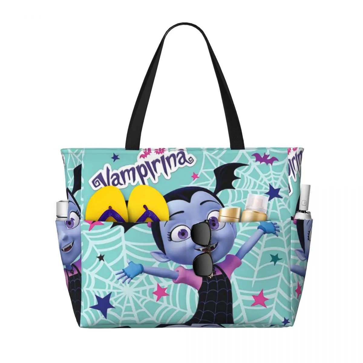 

Girls Vampirina Print Beach Tote Bag Sport Gym Yoga Duffle Large Tote Bag Women Travel Bag Fitness bag
