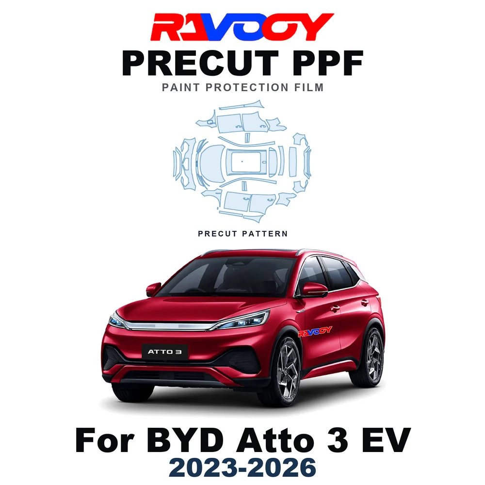 Precut PPF For BYD Atto 3 EV 2023-2026 8.5mil TPU Paint Protection Film Hood Bonnet Bumper Headlight Self-Healing Clear Kit Roof