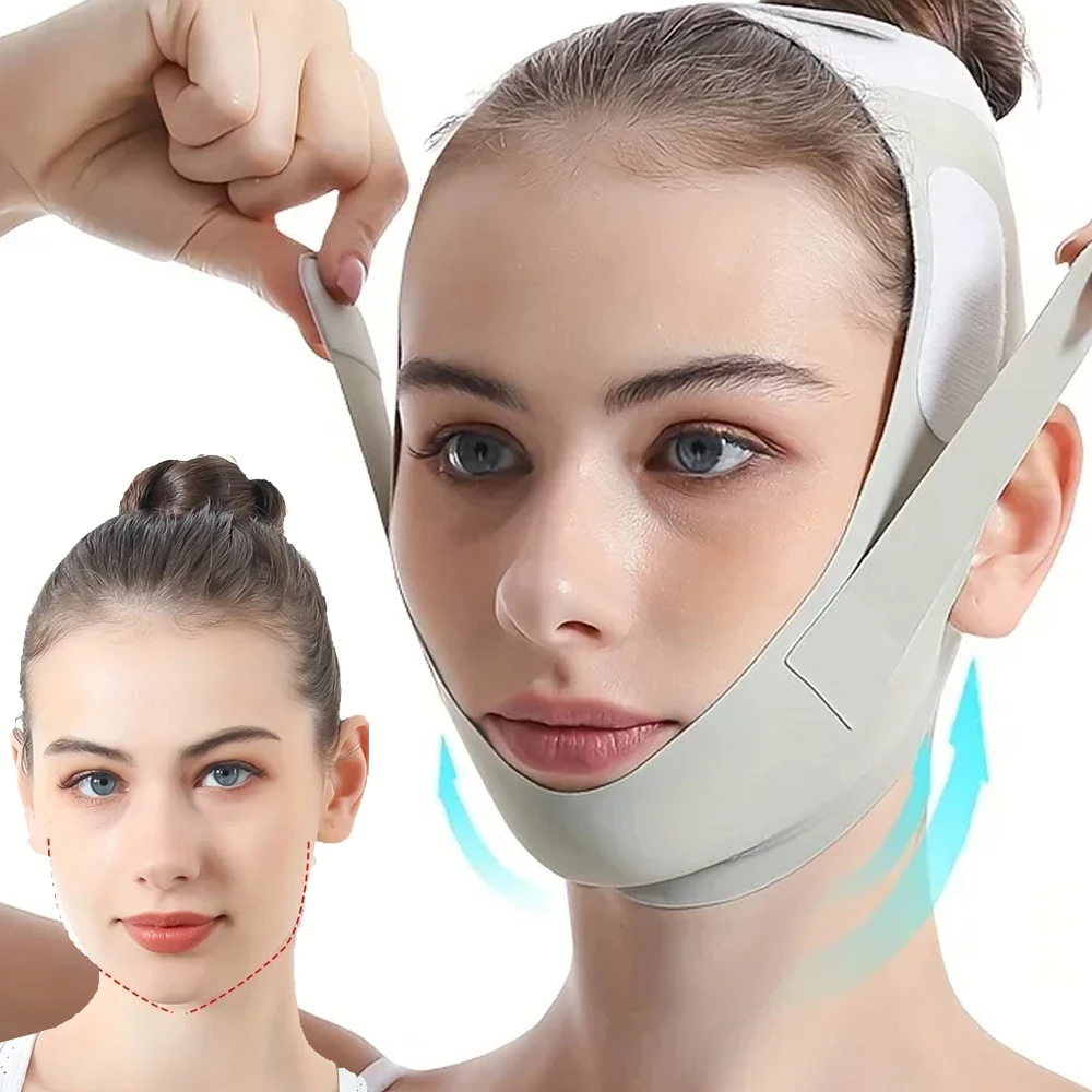 V Shaping Face Bandage Cool Fabric Reusable Face Slimming Bandage Women Chin Cheek Lift Up Belt Facial Massage Strap Beauty Tool