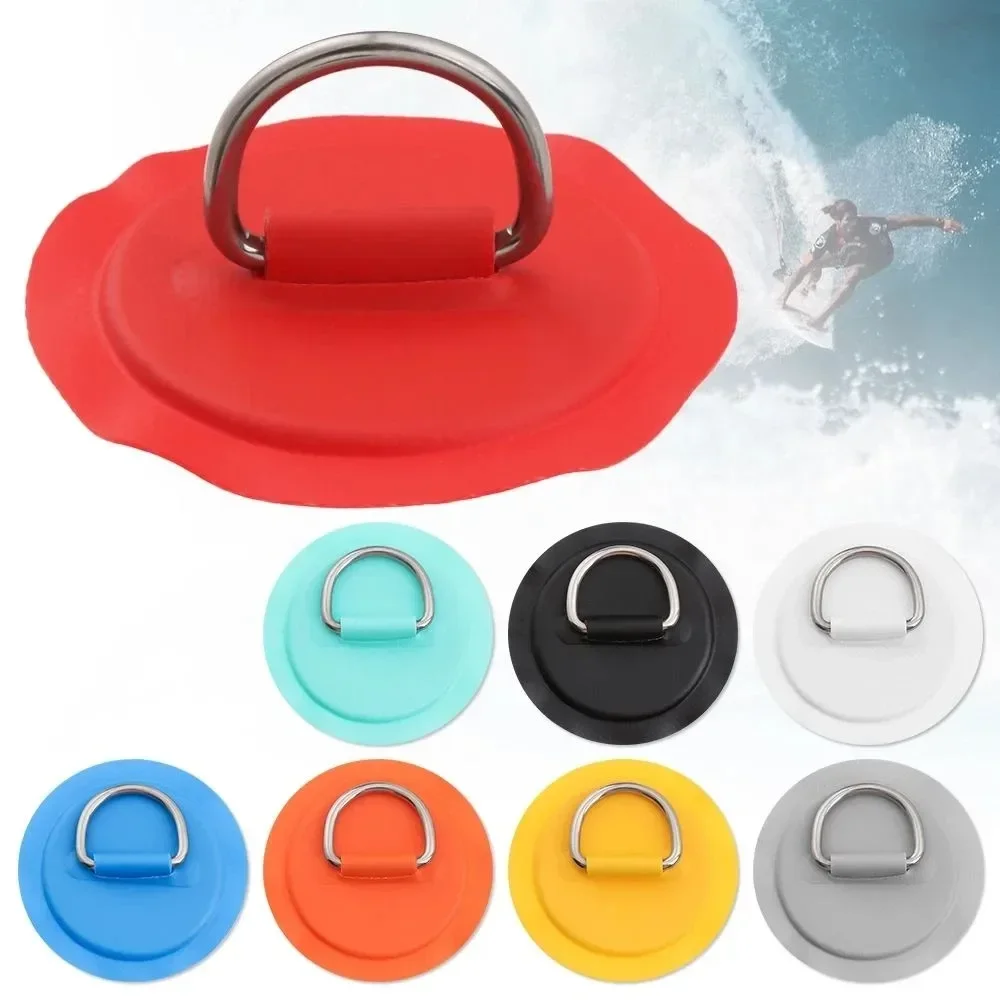 1PC Surfboard Dinghy Boat PVC Patch with Stainless Steel Triangle D Ring Pad/Patch Inflatable Boat Patch Canoe Deck Rigging