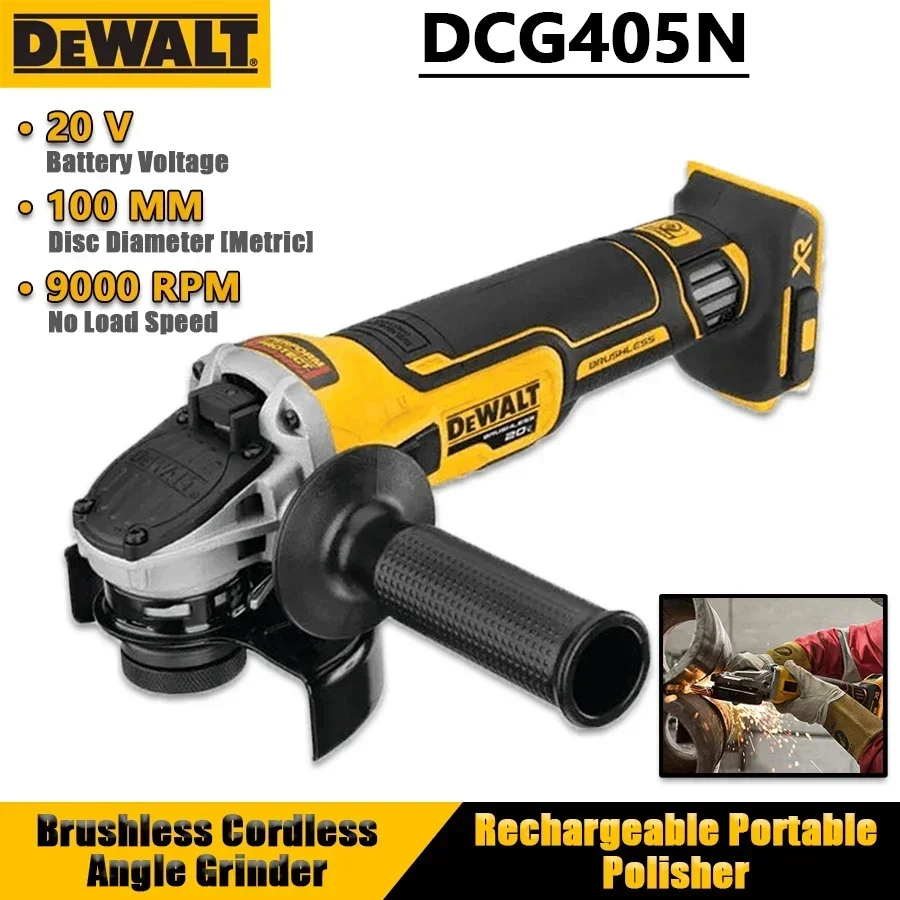 DEWALT DCG405N 20V Amoladora angular inalámbrica sin escobillas Máquina cortadora Pulidora portátil recargable Herramientas eléctricas (Herramienta desnuda)