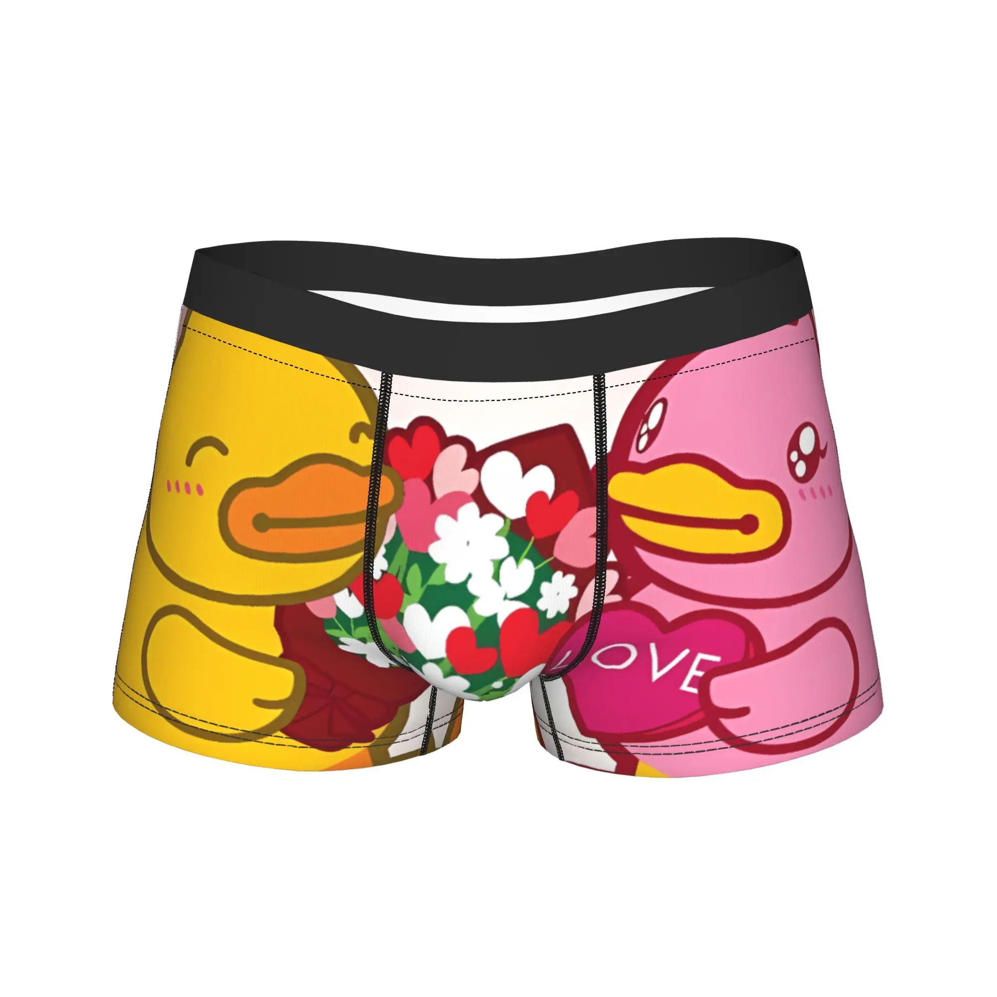 

Yellow Duck Love Underwear Soft Trend Panties Pattern Boxer Brief For Males 3D Pouch Plus Size Boxershorts