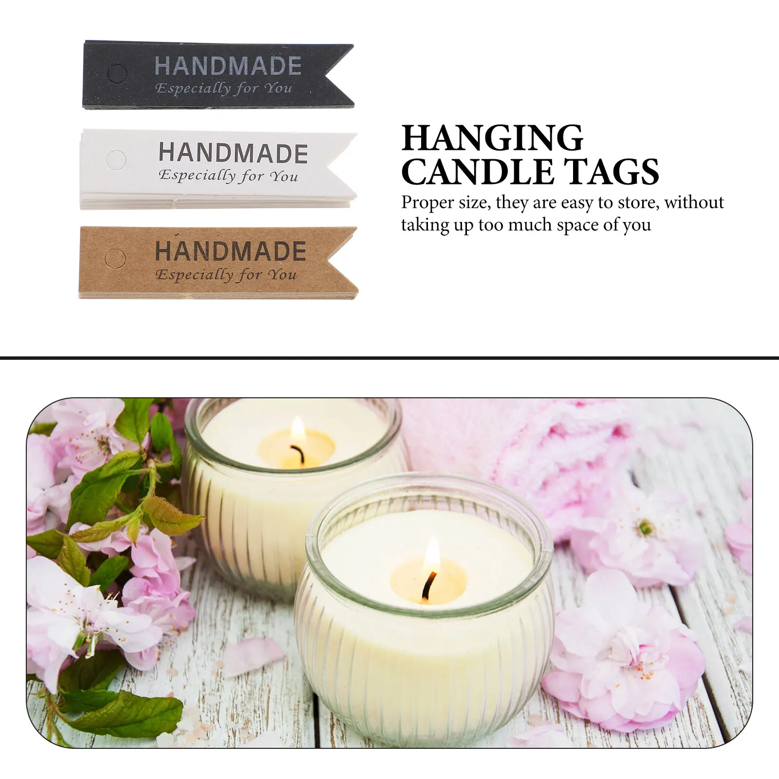 

45pcs Aroma Decorations Kraft Paper Hanging Tags For Scented Candles Diy Home Wedding Party Decor Hardware Accessory