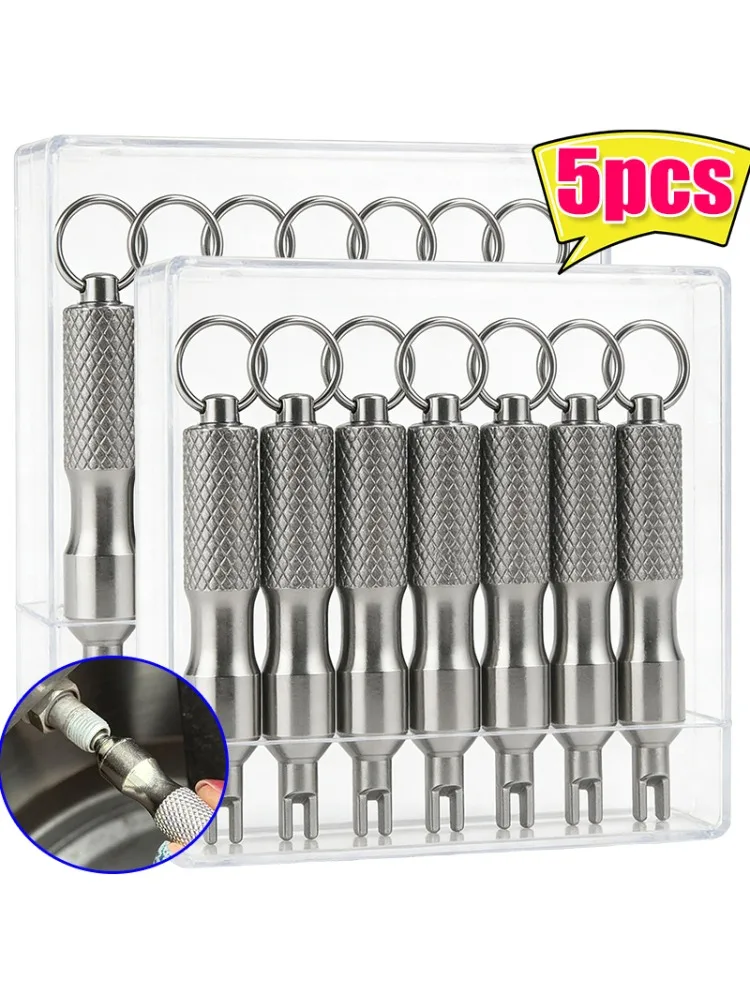 AliExpress NONE Universal Portable Keychain Valve Core Remover Tool Stainless Steel Key Ring Spanner for Car Motorcycle ATV Bike Tire Repair