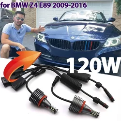 120W 6000K Canbus Error Free LED Angel Eyes Marker Lights Bulbs for BMW Z Series E89 Z4 Roadster sDrive35is GT3 GTE 2009-2016