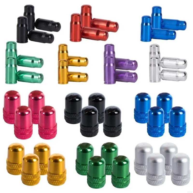 

Q84C 4pcs Bike Valves Caps Plastic Bikes Valves Caps Durability Bicycles Valves Caps for Cycling Equipment and Tire Care