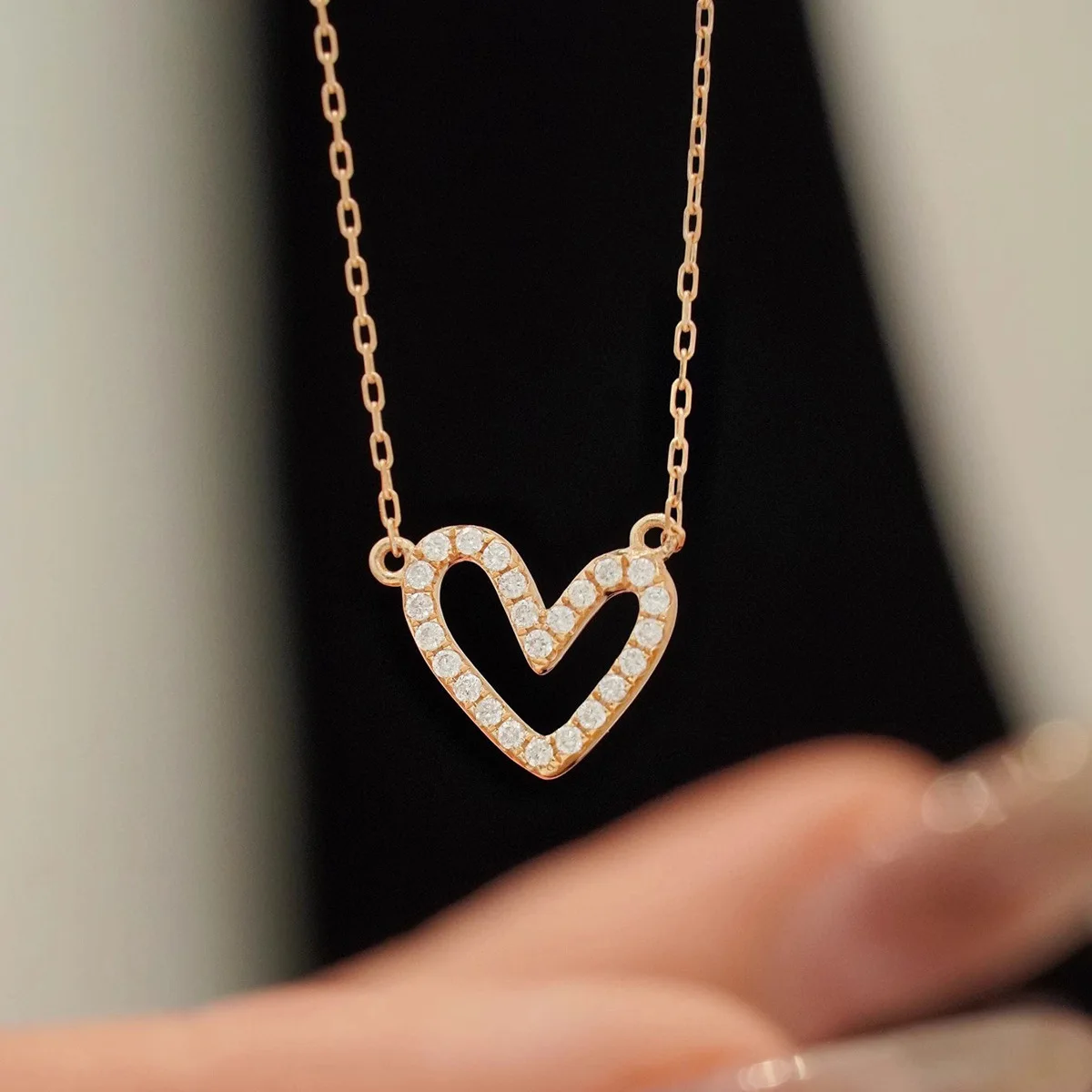 925 Sterling necklace women ins simple love necklace exquisite fashion daily commuting versatile collarbone