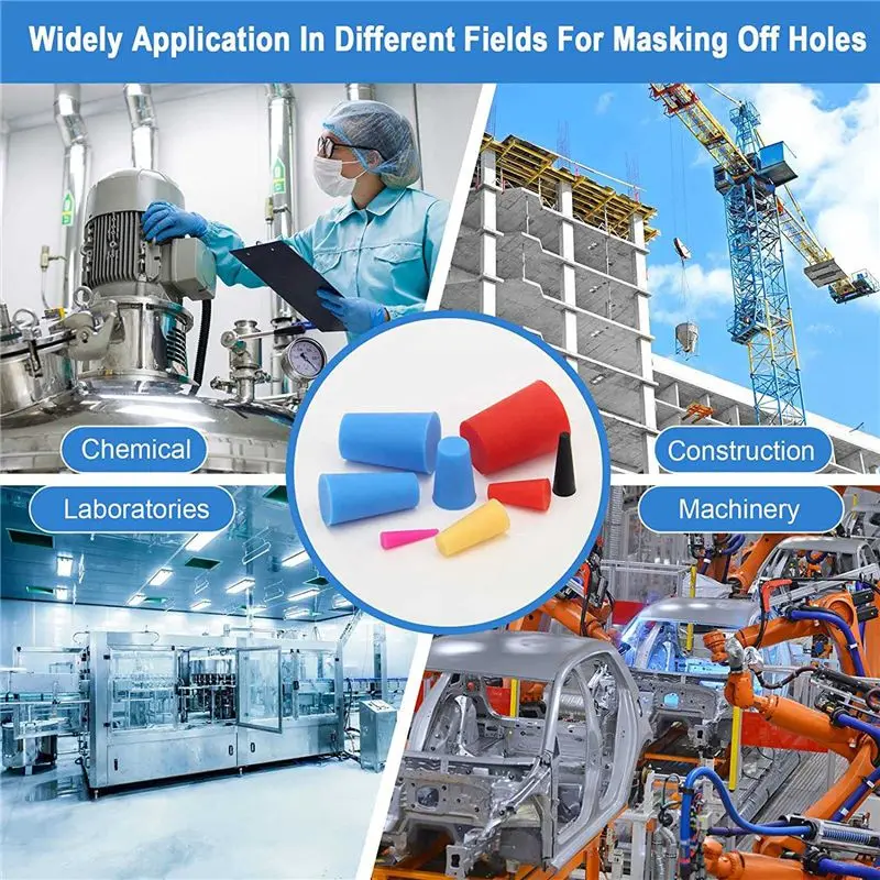 

（SAME DAY）110PCS Silicone Rubber Tapered Plug, High-Temperature Rubber Stoppers for Hole Plugs, Spraying, Spraying,
