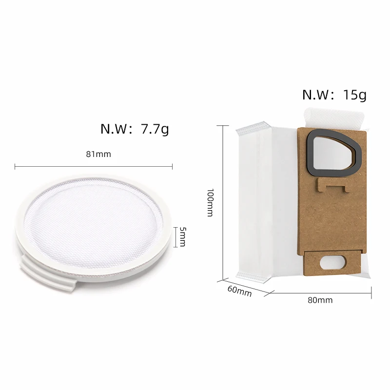 HEPA Filter Replacement For Xiaomi Roborock H7 Cordless Stick Vacuum Cleaner Spare Part Front and Rear Filter Dust Bag Accessory