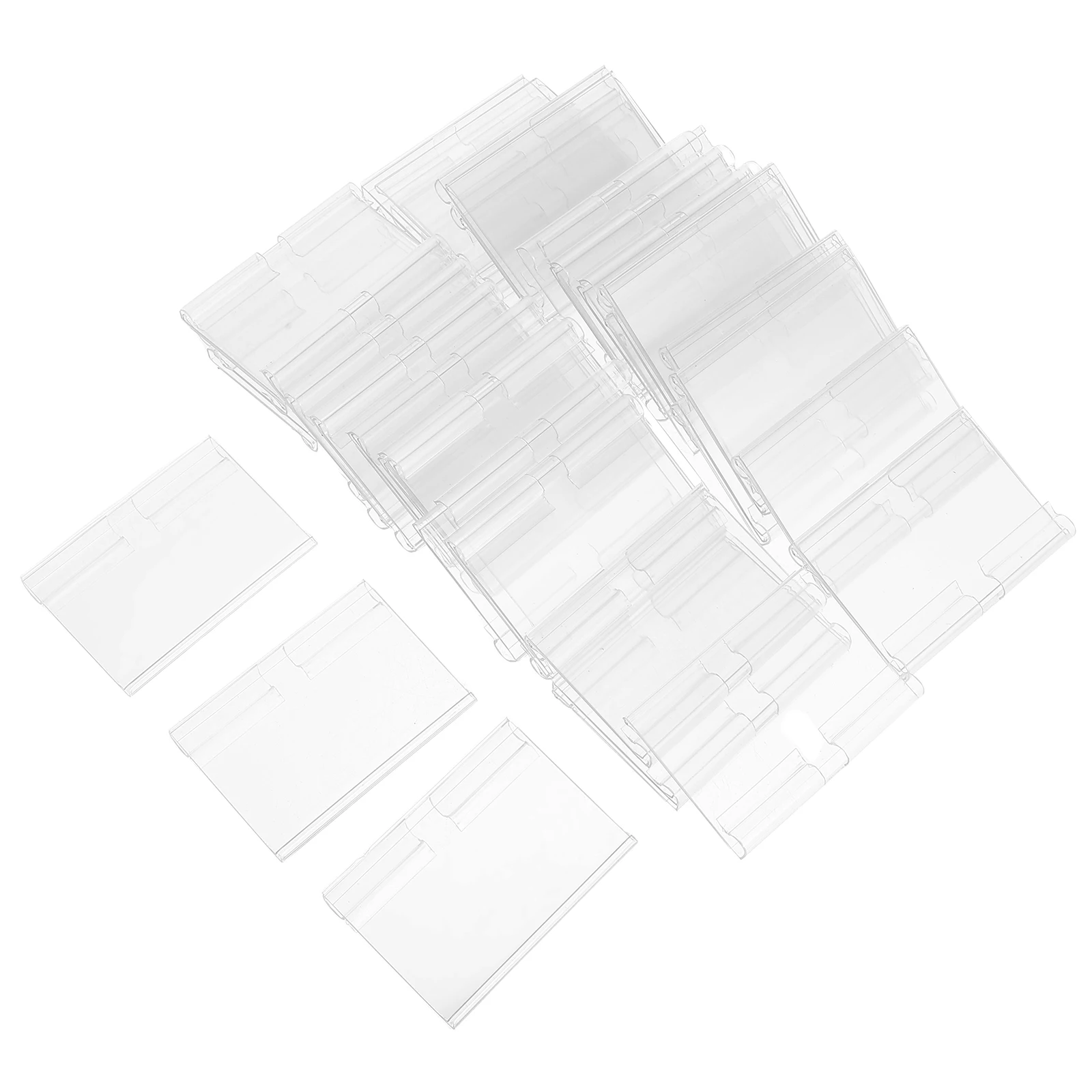 

60 комплектов прозрачных держателей для ценников из ПВХ, пластиковые клипсы для ценников на торговых полках, прочные, гибкие, для отображения цен