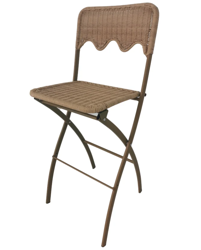 

PE Rattan Stool Woven Counter Stool Wicker Vintage Style Bar Stool