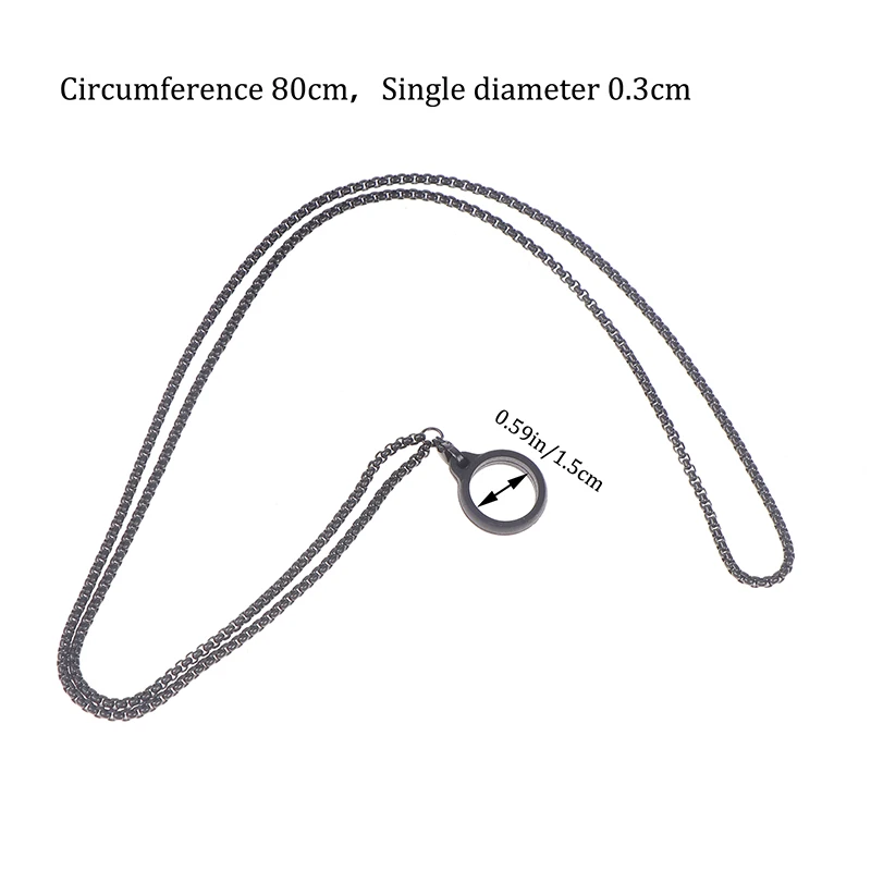 Anti-Lost Pen Lanyard Anti-drop Portable Metal Chain Necklace Lanyard Metal Lanyard Sling Snake Bone Chain With Rubble Ring