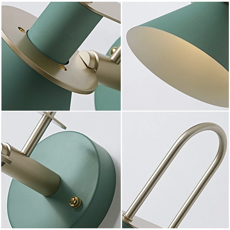 Bedside Sconce Macaron Color Scheme Wall Lamp Loft Wall Metal Modern Sconce LED Interior Wall Light For Bathroom Stairs Lighting