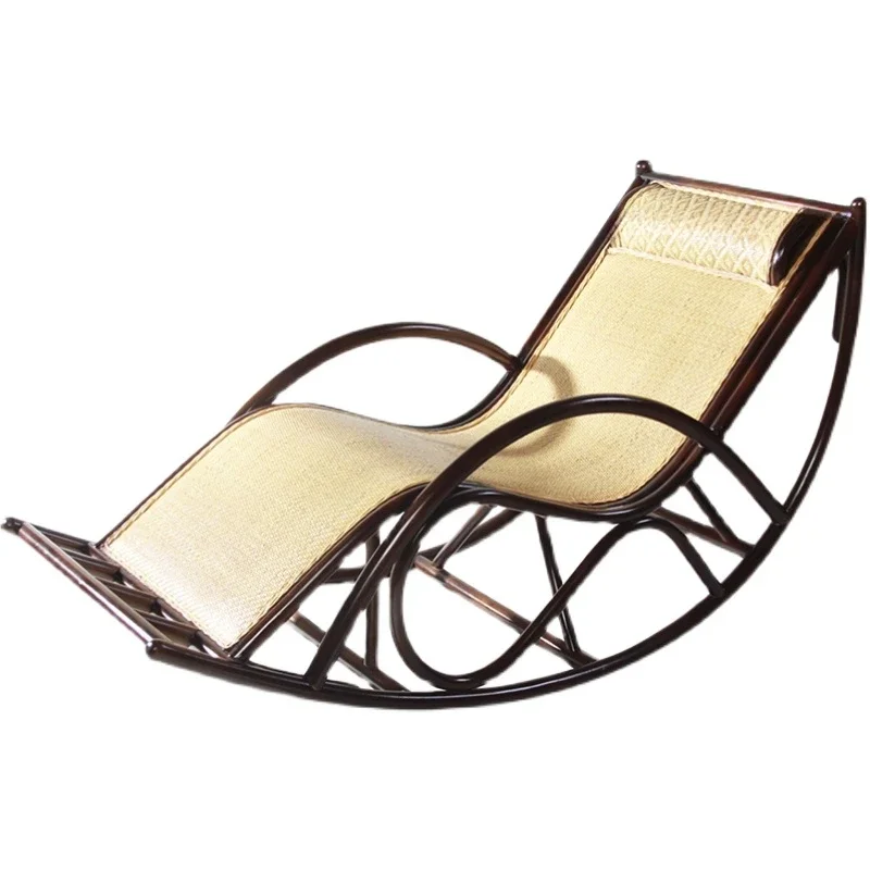 

Lounge chair balcony home leisure rocking chair solid wood lunch break rattan easy chair