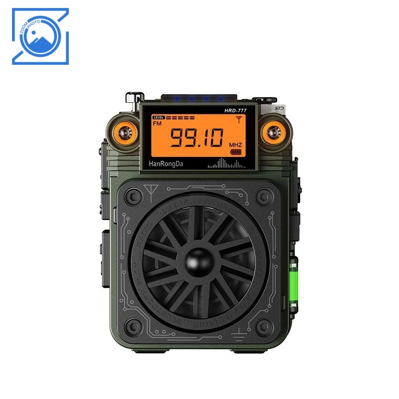 HRD-777 جهاز استقبال راديو بلوتوث FM AM SW WB متعدد الوظائف مع تصميم جيروسكوب ببصمة الإصبع